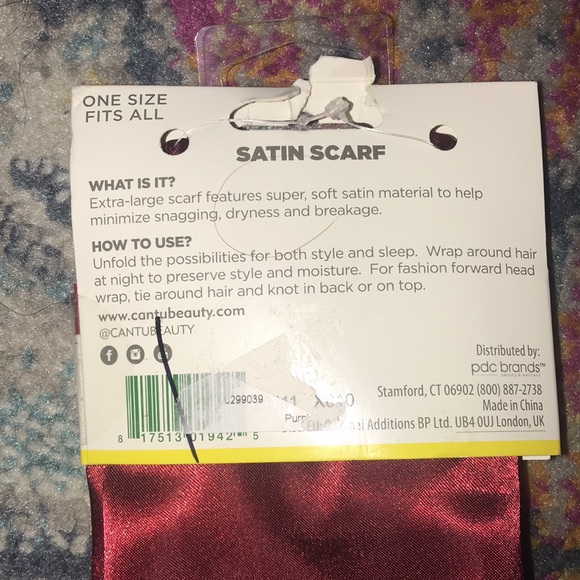 NWT Cantu Satin Sleep Solid Scarf in deep red - Picture 6 of 6